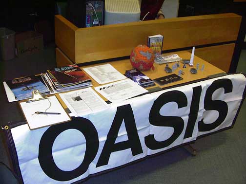 OASIS display table at March 2003 lecture.