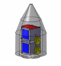 ESA drawing of Don Quijote in Launch Configuration inside Soyuz Fairing