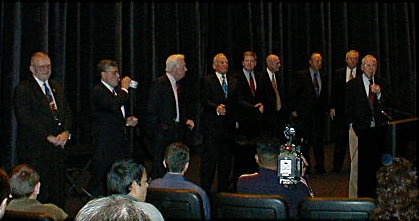 Former astronauts and NASA officals at Apollo 17 anniversary banquet.