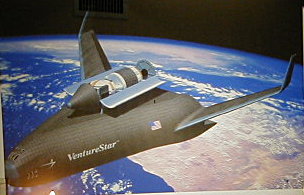 Warren James with slide of the Venture Star concept vechicle