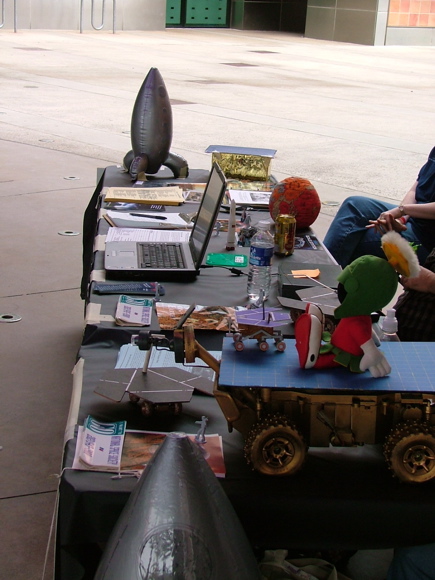 Closeup of the items on the OASIS table for the event.