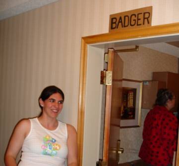 Rachel Steinberger at Badger lair (OASIS LosCon party).