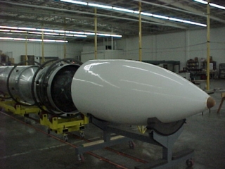 Photograph of Scorpius rocket during construction