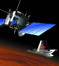 Artist's conception of Mars Express at the planet Mars.