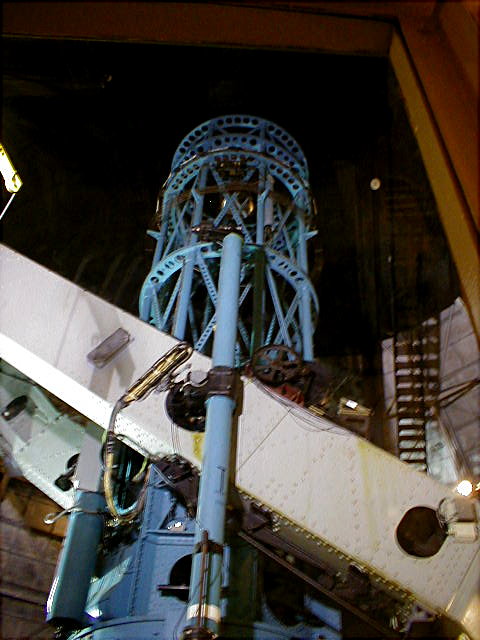 photo of 100-inch Hooker Telescope at Mt. Wilson Observatory.