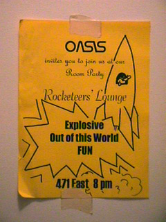 One of many OASIS party invitations posted throughout the convention.