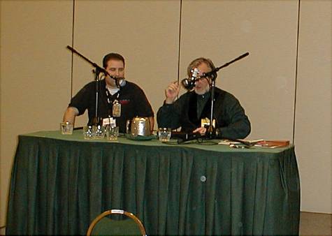 Photograph of Warren James interviewing Jeff Horvat.