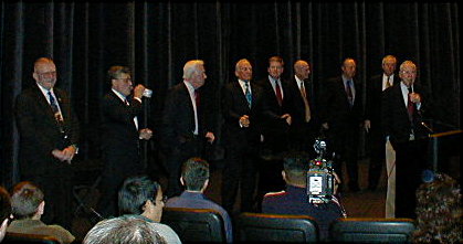 Photo of Apollo program veterans at banquet