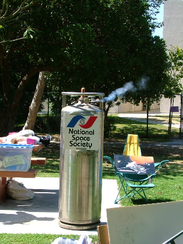 Cylinder of liquid nitrogen used for making ice cream. Photo courtesy Craig Ward.
